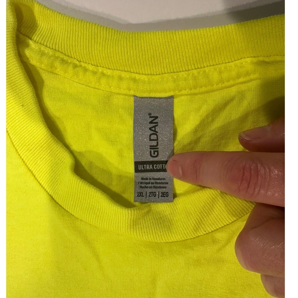Gildan Long Sleeve Shirt Men's 2XL Neon Yellow - Never Worn